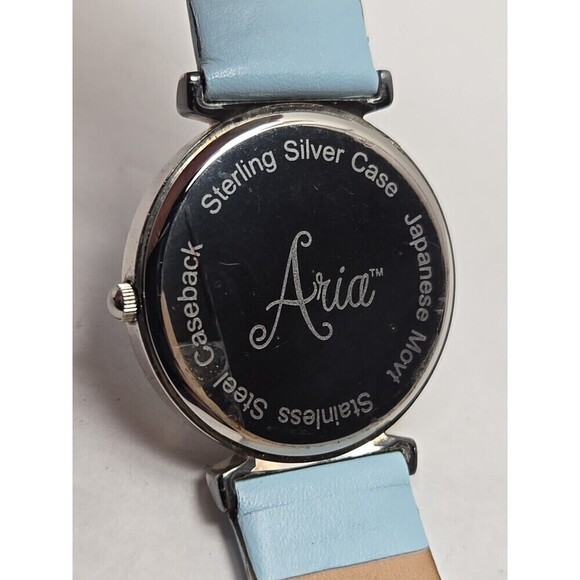 Aria Sterling Silver Watch Blue MOP Mosaic Dial Japanese Quartz New Battery main image 12